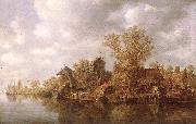Jan van Goyen Village at the River France oil painting reproduction